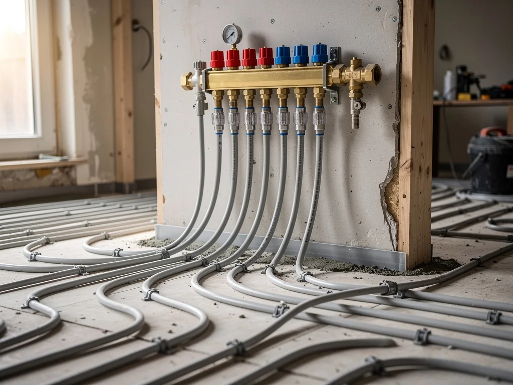 Pompe à chaleur air/eau alimentant un plancher chauffant en rénovation